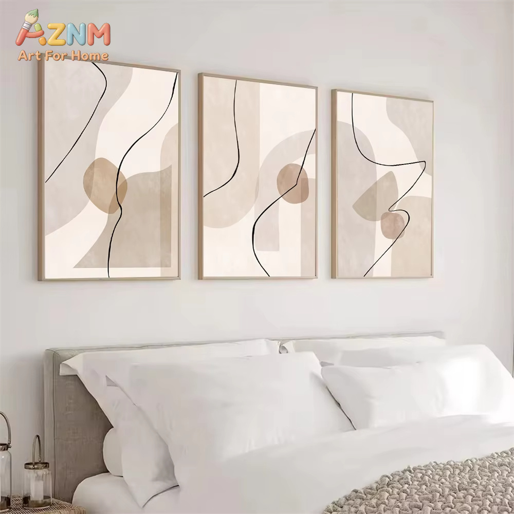 Interior Designer - Lukisan Kanvas Seni Dinding Garis Geometri