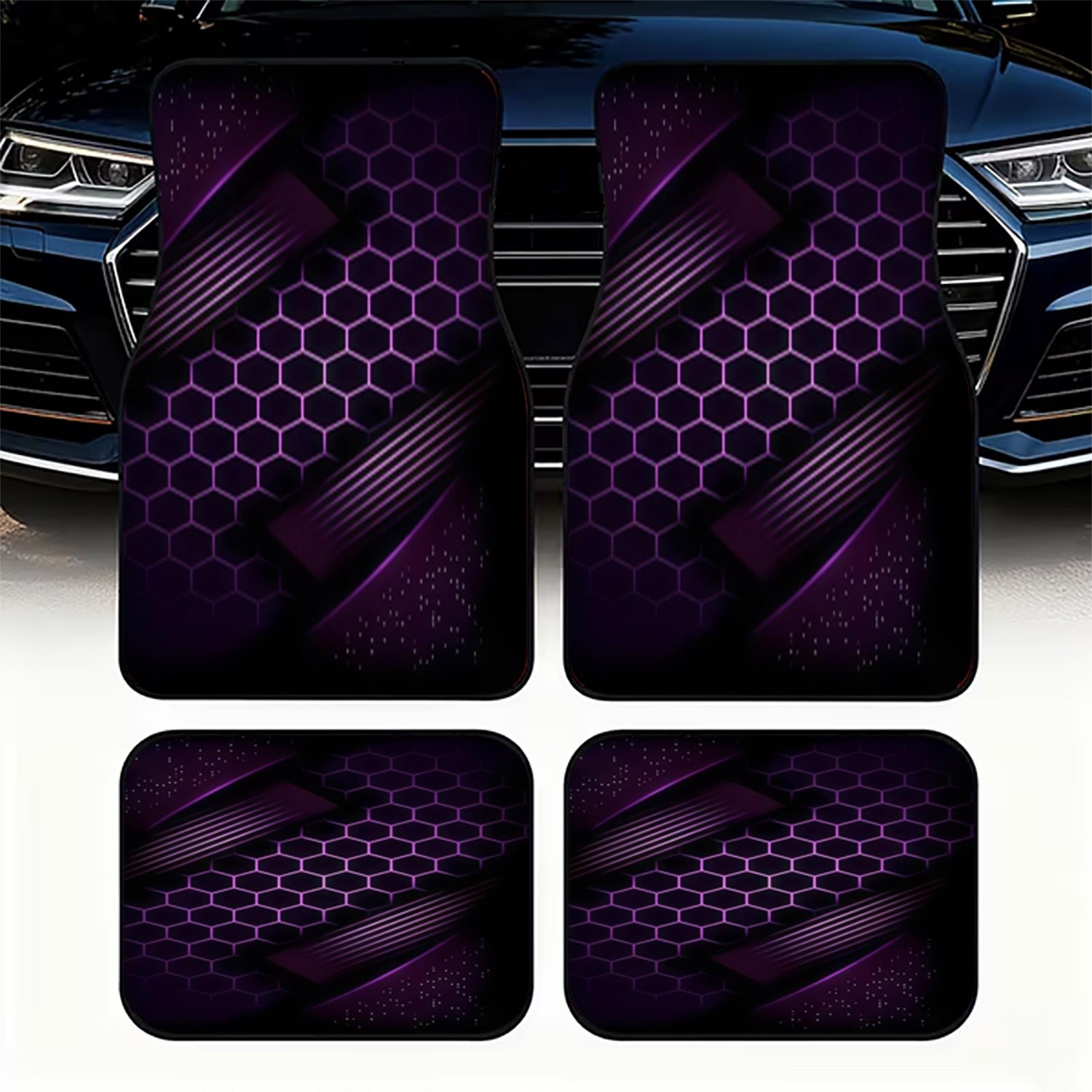 Interior Design Grid - 4pcs Karpet Lantai Mobil Bahan Serat