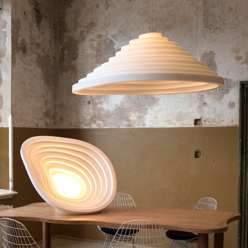 Interior Design Hall - Lampu Gantung LED Resin Gaya Wabi-Sabi