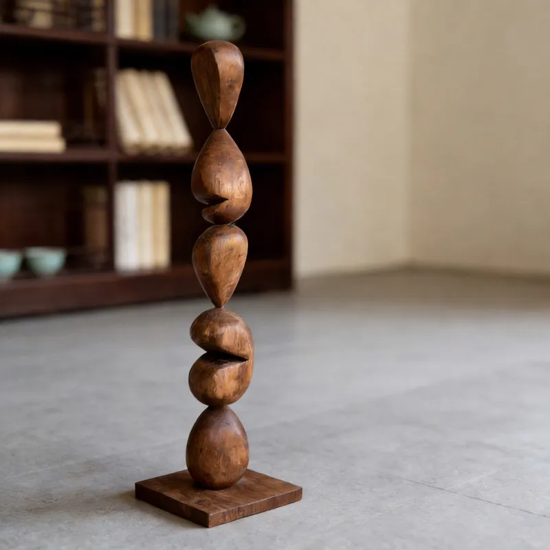 Interior Design Hall - Ornamen Ukiran Kayu Walnut Alami untuk