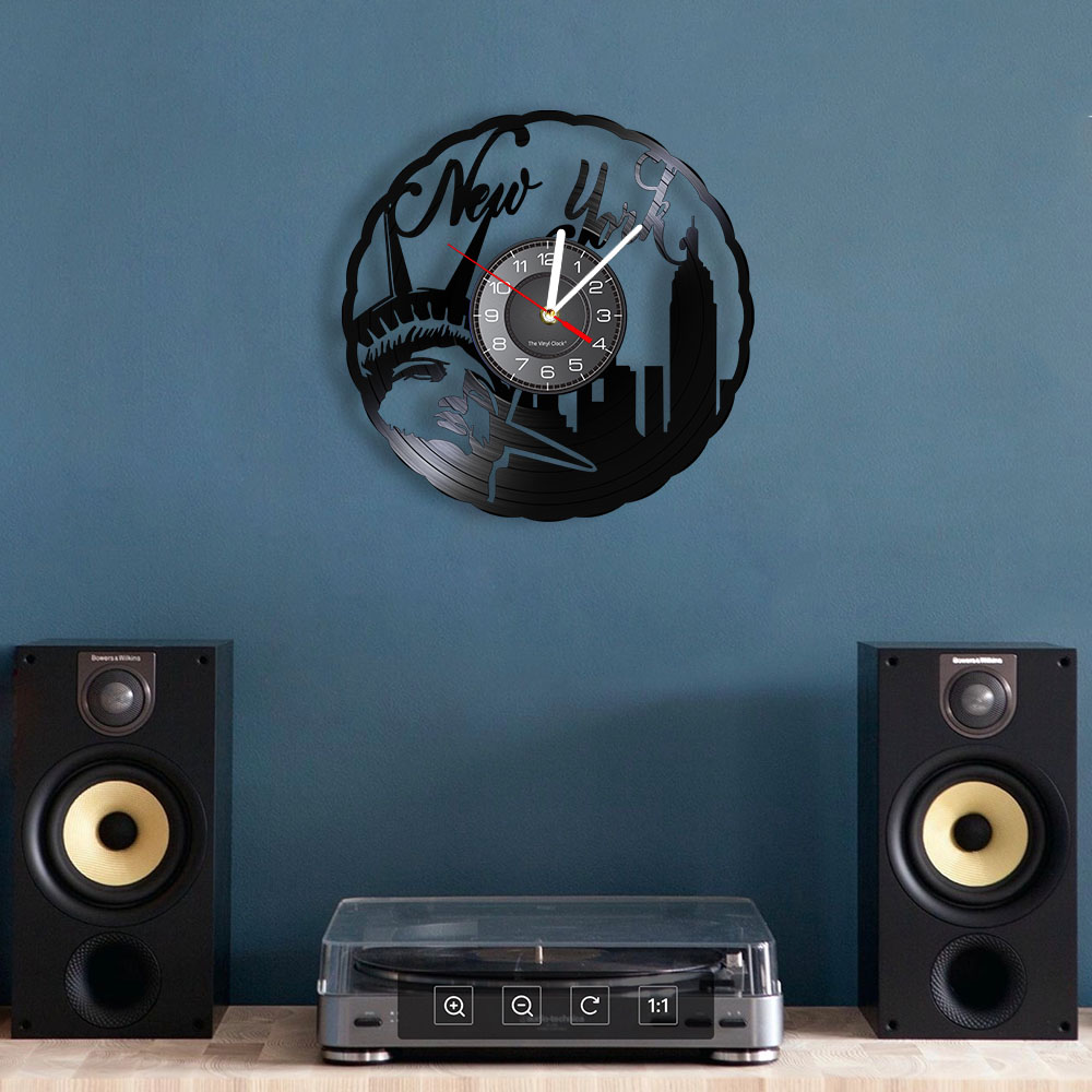 Jam Dinding Vinyl Vintage New  - Interior Design Nyc ulasan dan harga